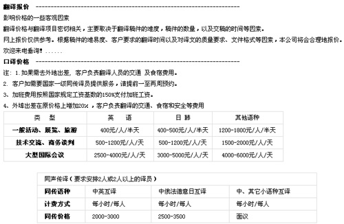 青島卓越翻譯有限公司筆譯，口譯，影音及同傳價(jià)格