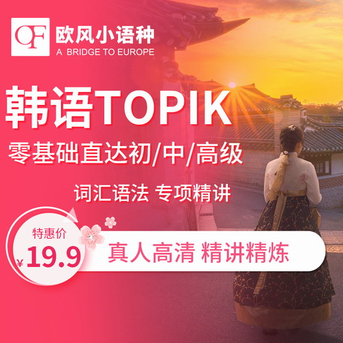 歐風(fēng)韓語零基礎(chǔ)至中高級TOPIK網(wǎng)課