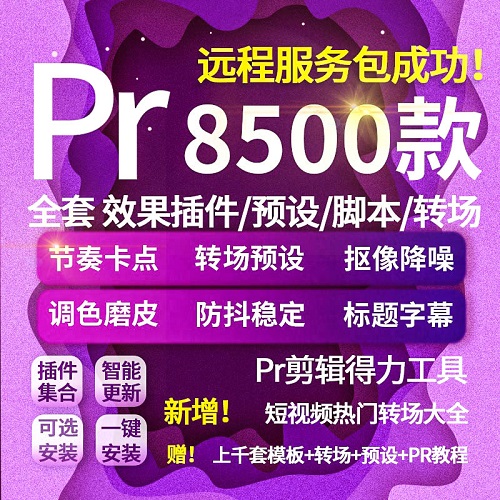 Pr全套插件一鍵安裝包 中文漢化轉(zhuǎn)場